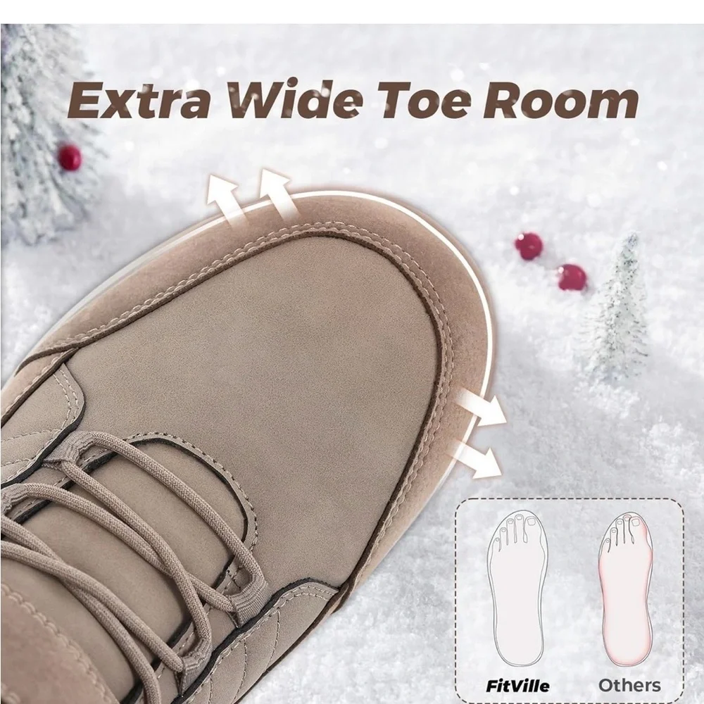 FitVille Wide Width Mens Winter Boots Fur Lined Diabetic shoe 15 x-wide / 571